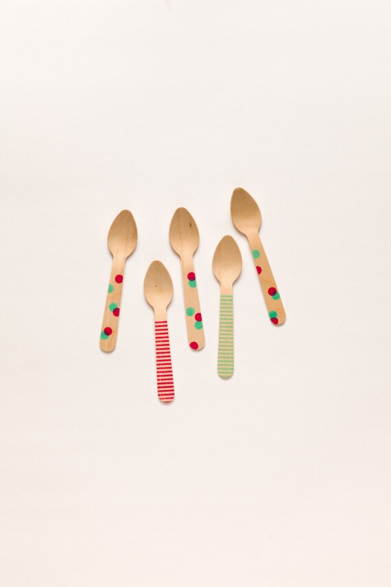 Holiday Dessert Spoons - 20 Wooden Ice Cream Spoons Il_570xn