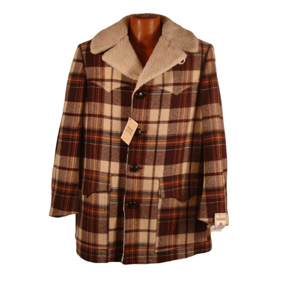 Pendleton Plaid Coat Vintage 1970s Wool by purevintageclothing