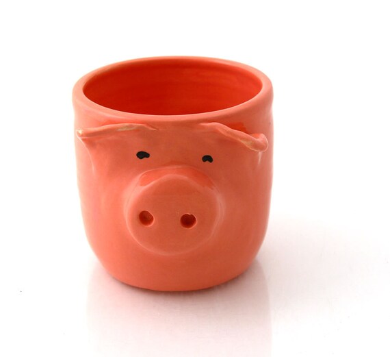 Pig tea cup by LennyMud on Etsy