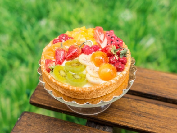Tarte aux Fruits - Tutti Frutti - French Summer Fruit Tart - Miniature Food in 12th Scale