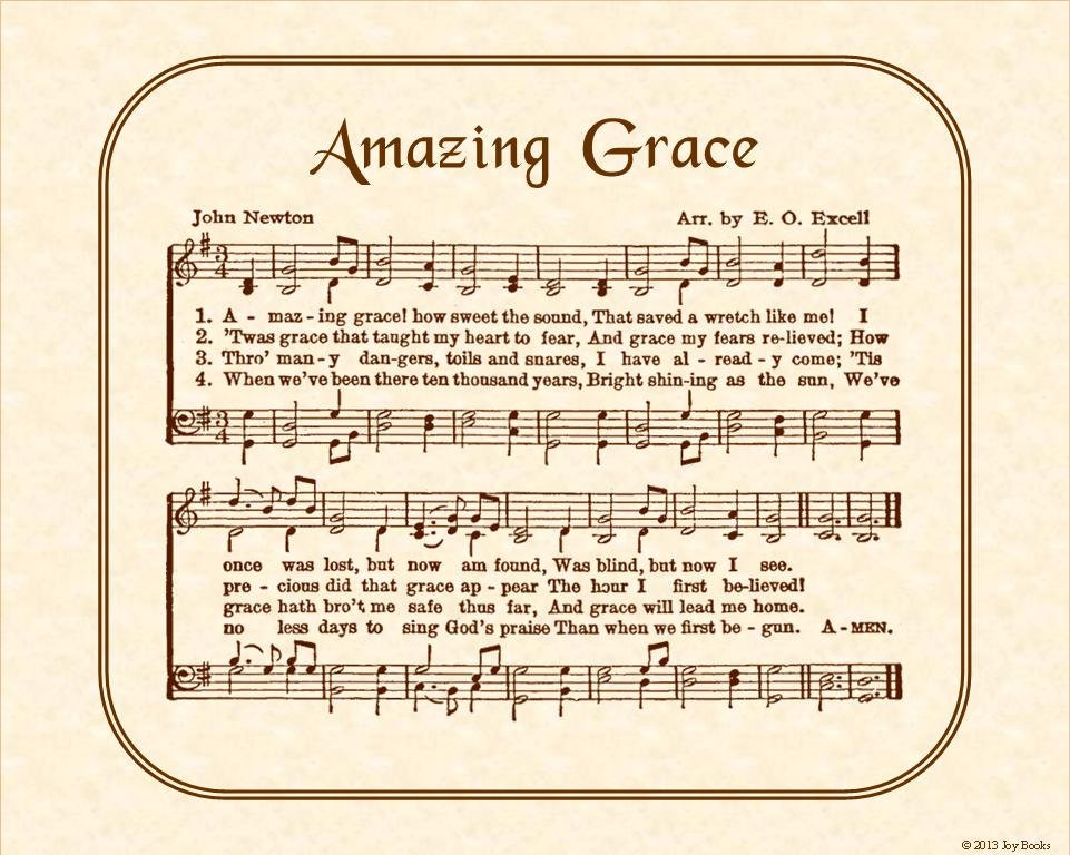 AMAZING GRACE 8 X 10 Antique Hymn Art Print On By VintageVerses
