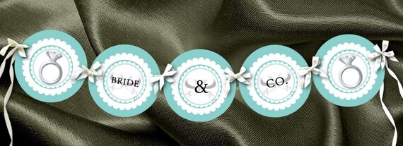 Wedding Banner, Bride & Co., Shower, Chair Sign, Candy Buffet Banner, Tiffany Inspired Il_570xn