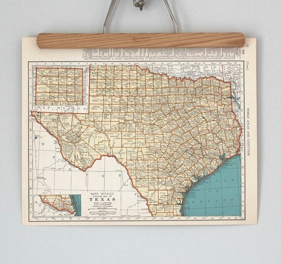 1930s Antique State Maps of Texas and South Dakota by reclaimer