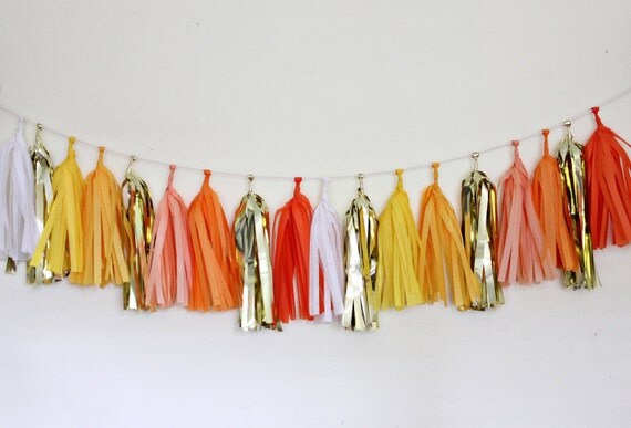 Tissue Tassel Garland- Candy Corn Il_570xn