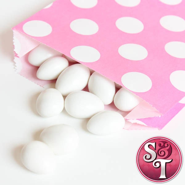Dot Pink Goodie Favor Treat Bags - Qty 12 Il_570xn