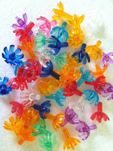 Ceramic Christmas Tree Plastic Flower Lights by ShadyLaneCeramics