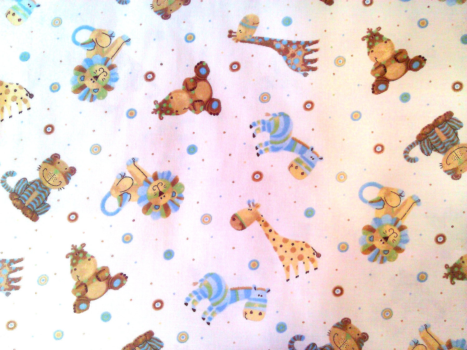 Baby safari animal fabric 100 cotton. Lots of safari by JeAdore