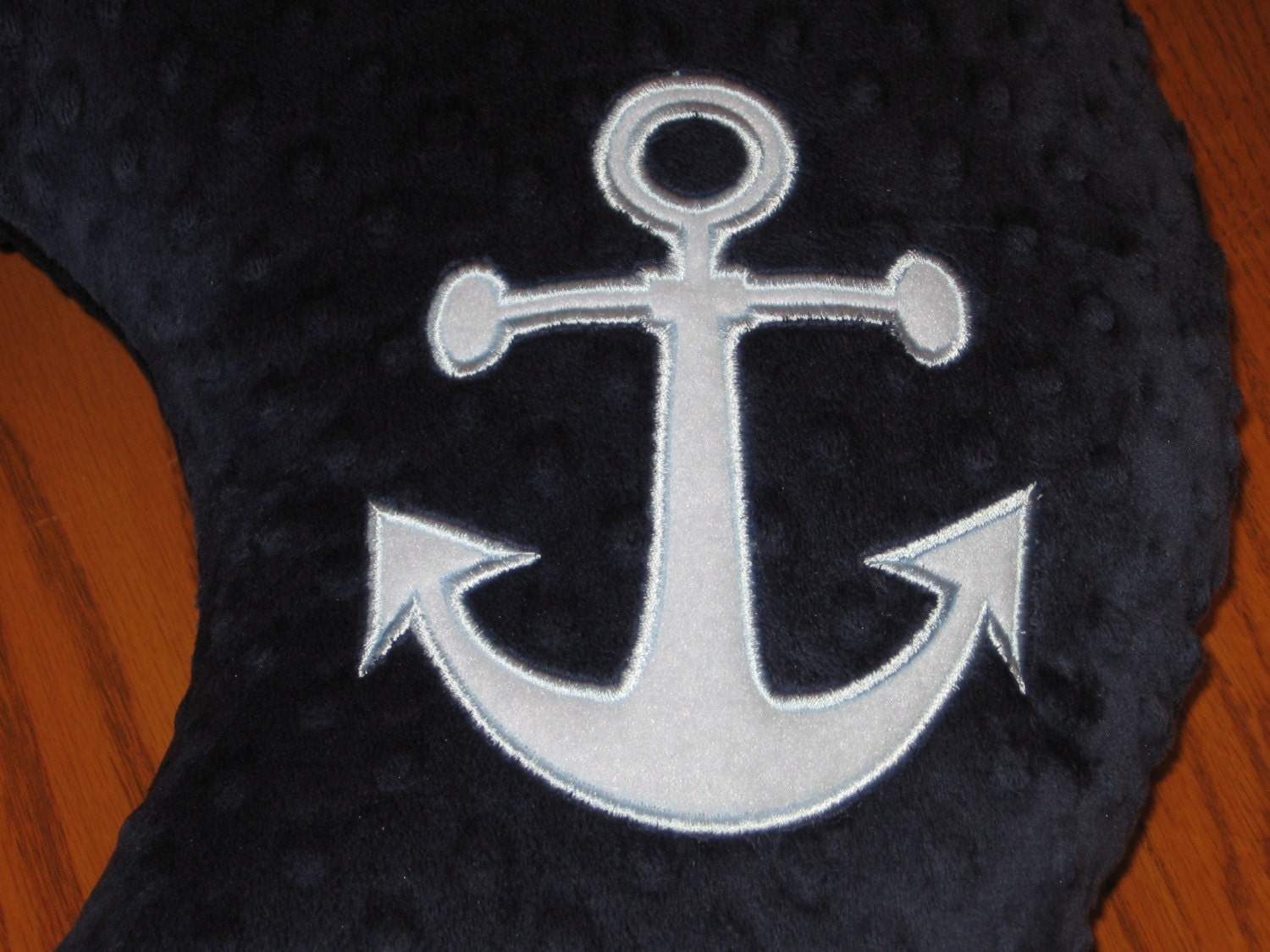 Anchor Nautical Navy Minky Dot Nurture Pillow Cover Also Fits Boppy