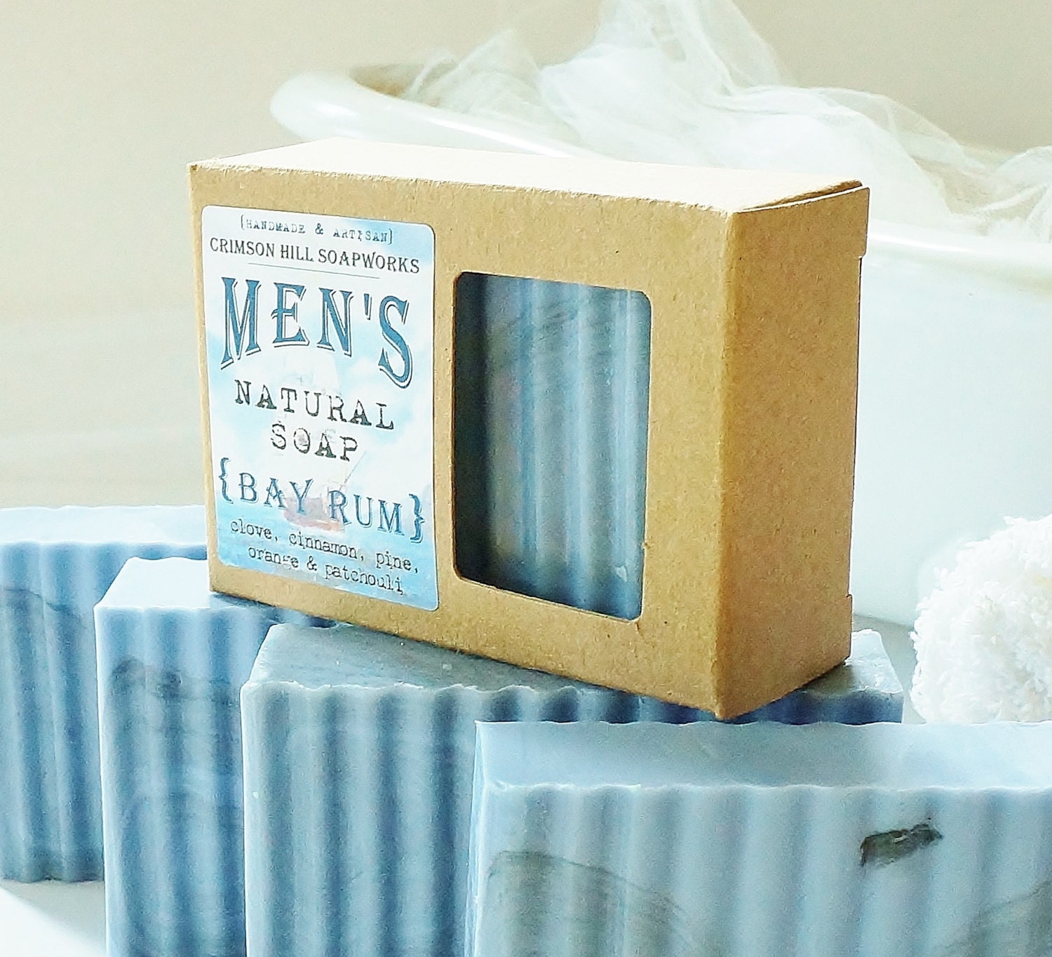 BAY RUM Men's Soap large 5.5 oz Clove Cinnamon by crimsonhill