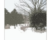 It Is Snowing, Snowy Tree Landscape, White Christmas, Home&Living , Peaceful / Modern / Monochromatic / Graphic Landscape, FREE SHIPPING USA