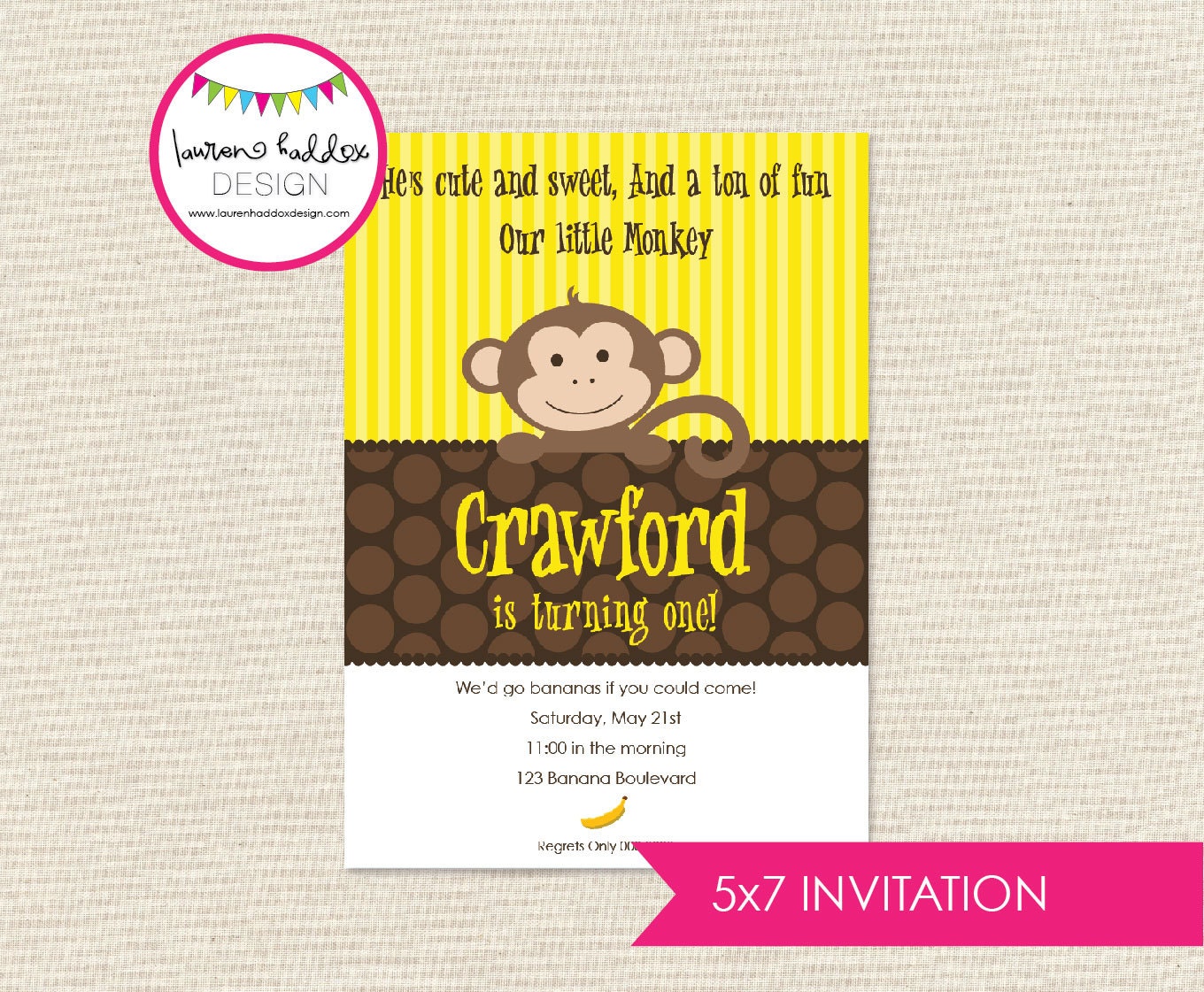 Monkey Birthday Invitation Il_570xn