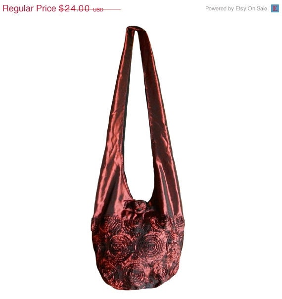 ON SALE Silk Purse Bag Hippie Hobo Sling Crossbody Messenger Book Bag ...