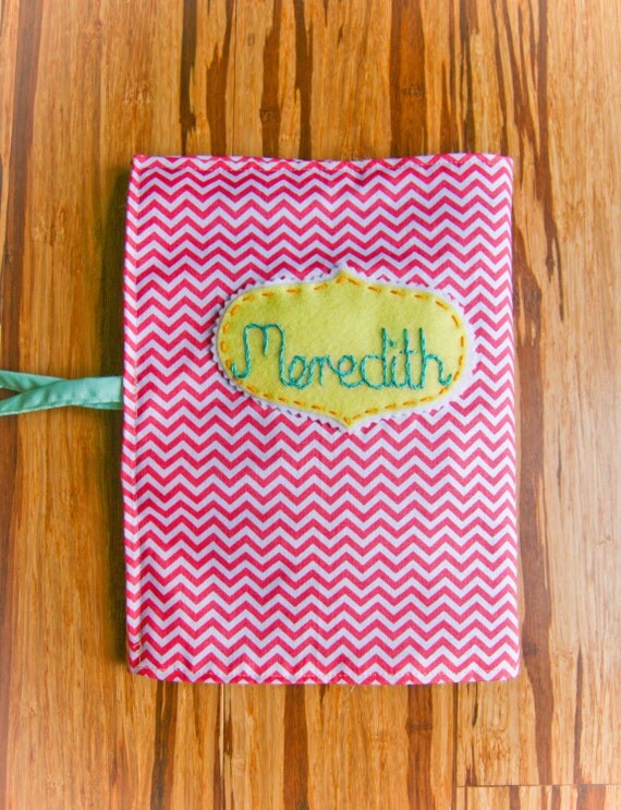 Personalized Chevron Diary with Eco Pencils for Girls, Custom Pink Notebook Set Il_570xn