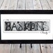 Alphabet Photography Custom Letter Art - Your Last Name in B&W Photo Letters 10x20 Name Print (unframed)