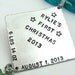 Baby's First Christmas Ornament - Personalized Christmas Ornament - Hand Stamped Metal Ornament with Crystals - Baby's First Christmas