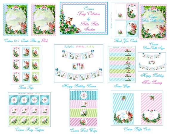 FAIRY PRINTABLE Party COLLECTION - by Bella Bella Studios Il_570xn
