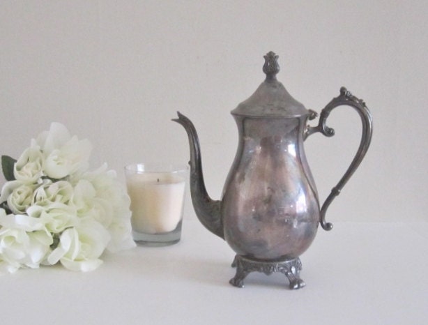 Vintage FB Rogers Silver Coffee Pot - French Country Farmhouse - Vintage Wedding