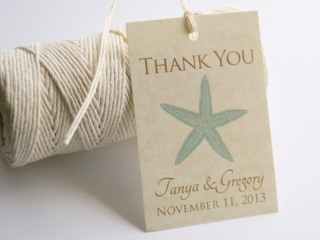 Printable Beach Wedding Favor Tags Starfish By EventPrintables