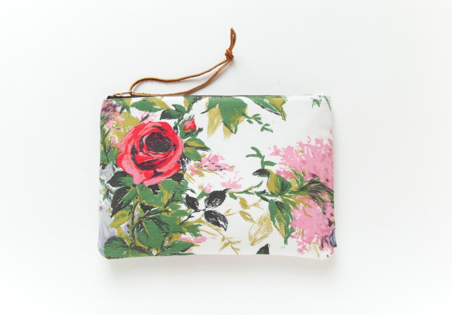 ROSES Make Up Clutch. Large Floral Make Up Bag. - GiftShopBrooklyn