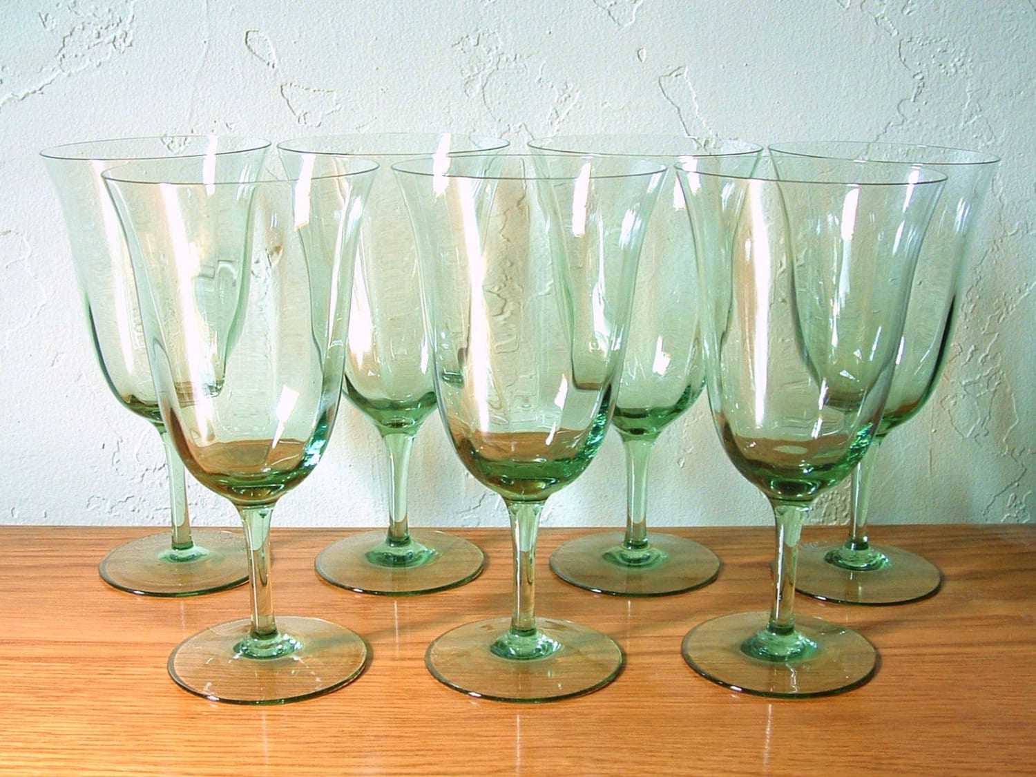 Vintage Crystal Green Wine Glasses Optic Set Of By Thefrabjousday 2400