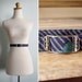 Vintage 80's Navy Striped Abstract Floral Fabric Belt (adjustable)