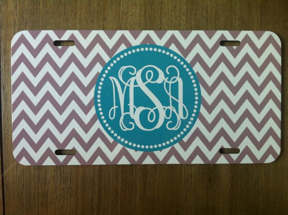 Personalized Monogrammed Car Tag Design Your by KandyRiggsDesigns