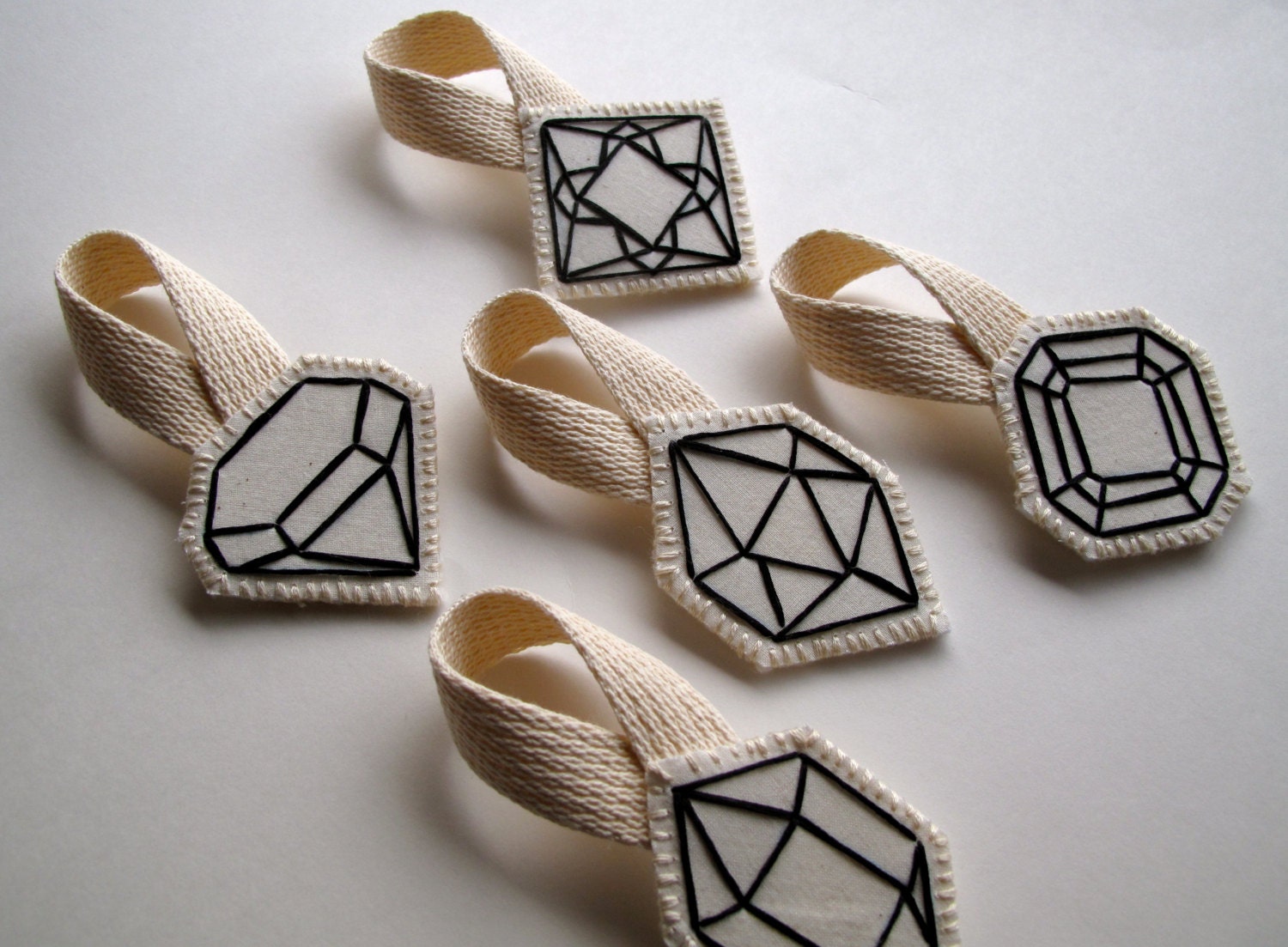 geometric christmas ornament hand embroidered by geometric christmas ornament hand embroidered by