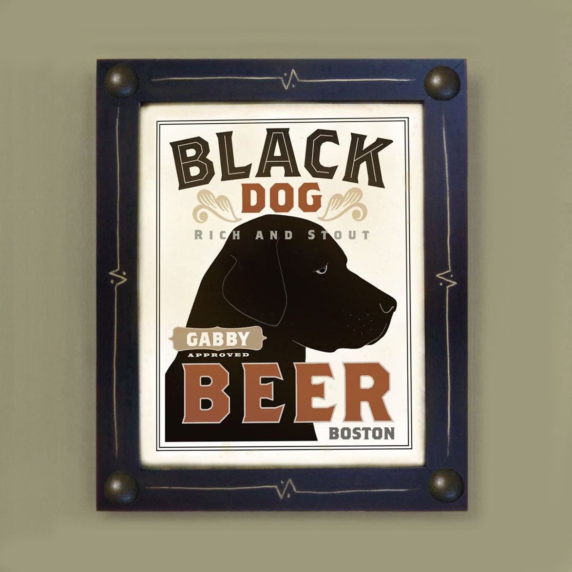 Labrador Retriever Art Framed Dog Art Print Personalized by DexMex