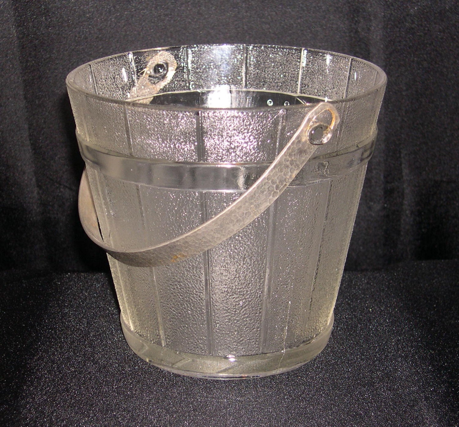 Vintage Glass Ice Bucket Milf Porno Red