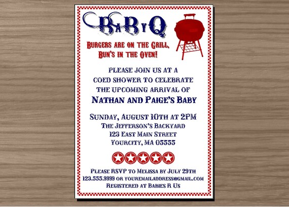 BaBy Q Themed Baby Shower Invitation 5x7 by ourlittlecasita