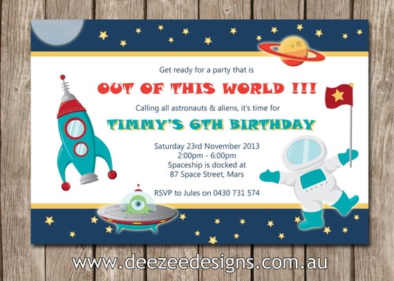 Personalised Space Alien Birthday Invitations - You Print Il_570xn
