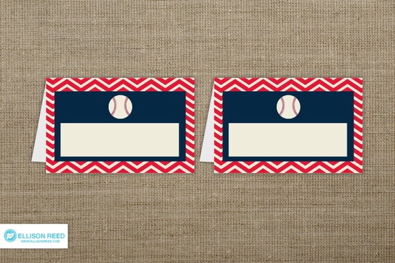 Basbeall Birthday - Baseball BLANK Labels - buffet cards - place cards - Chevron - Baseball Printable - Sports Birthday - Sports Printable Il_570xn