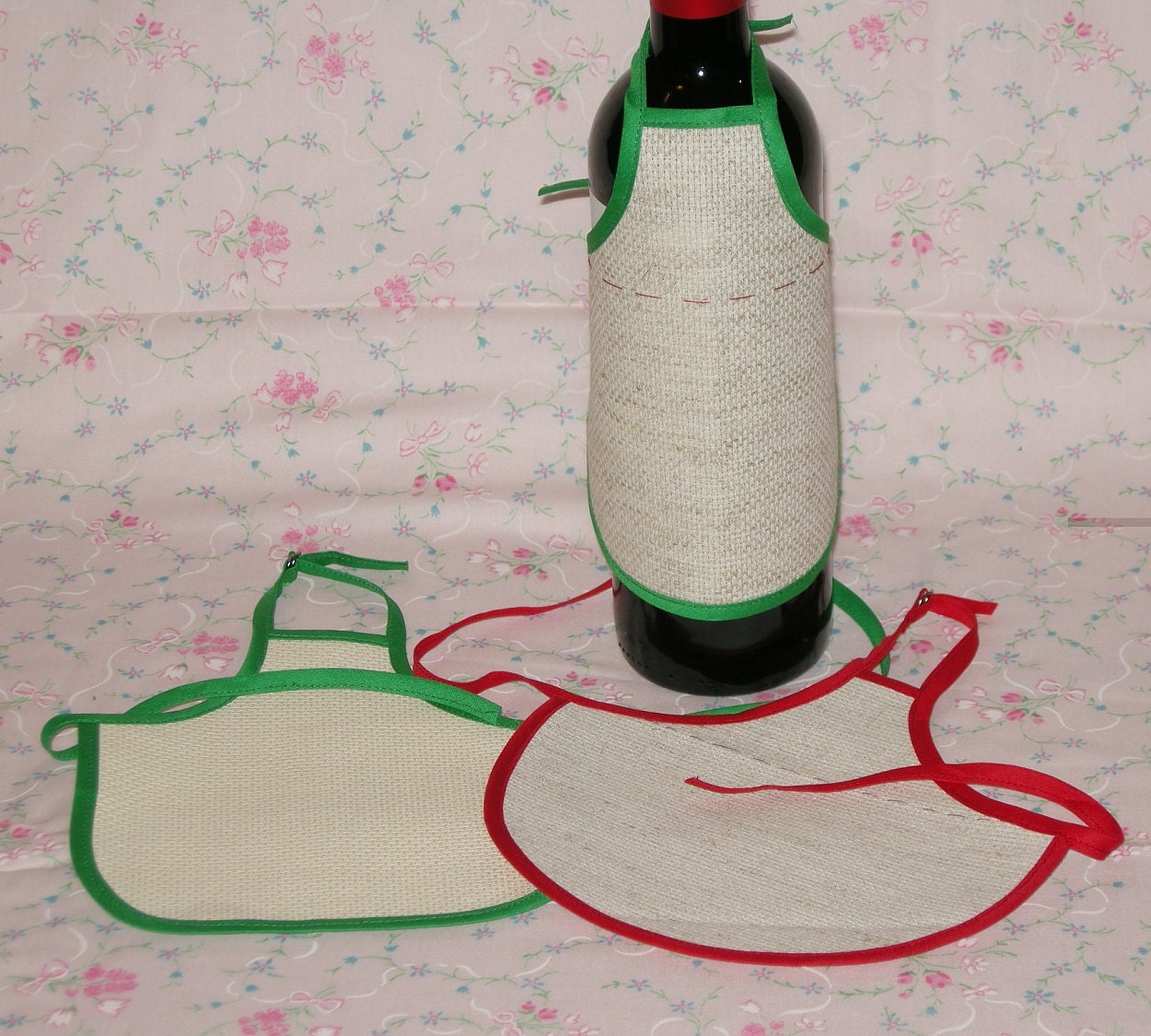 Blank Wine Bottle Aprons to Embroider - Handmade in 14 count Aida ...