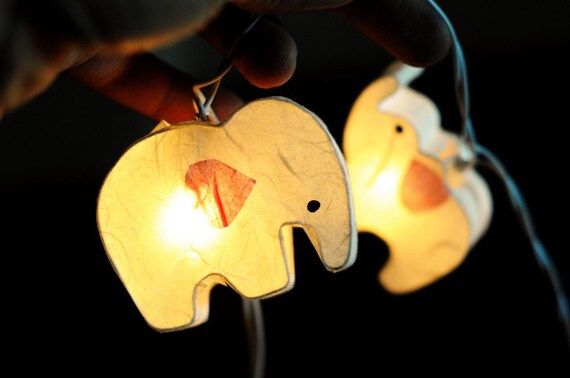 Items similar to 20xWhite elephant handmade string light beautiful lantern hanging lantern zoo ...