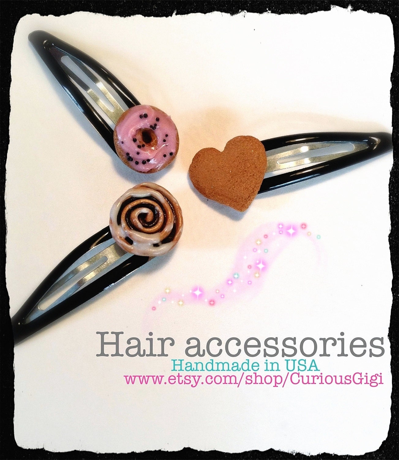 Girls Hair accessories mini sweets ,  hair clip by curiousgigi - CuriousGigi