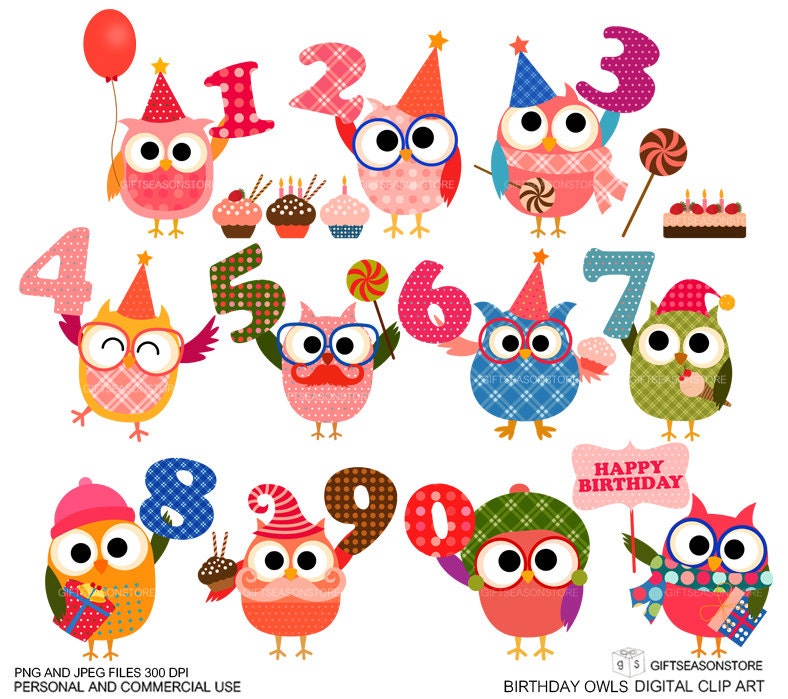 free birthday owl clip art - photo #19