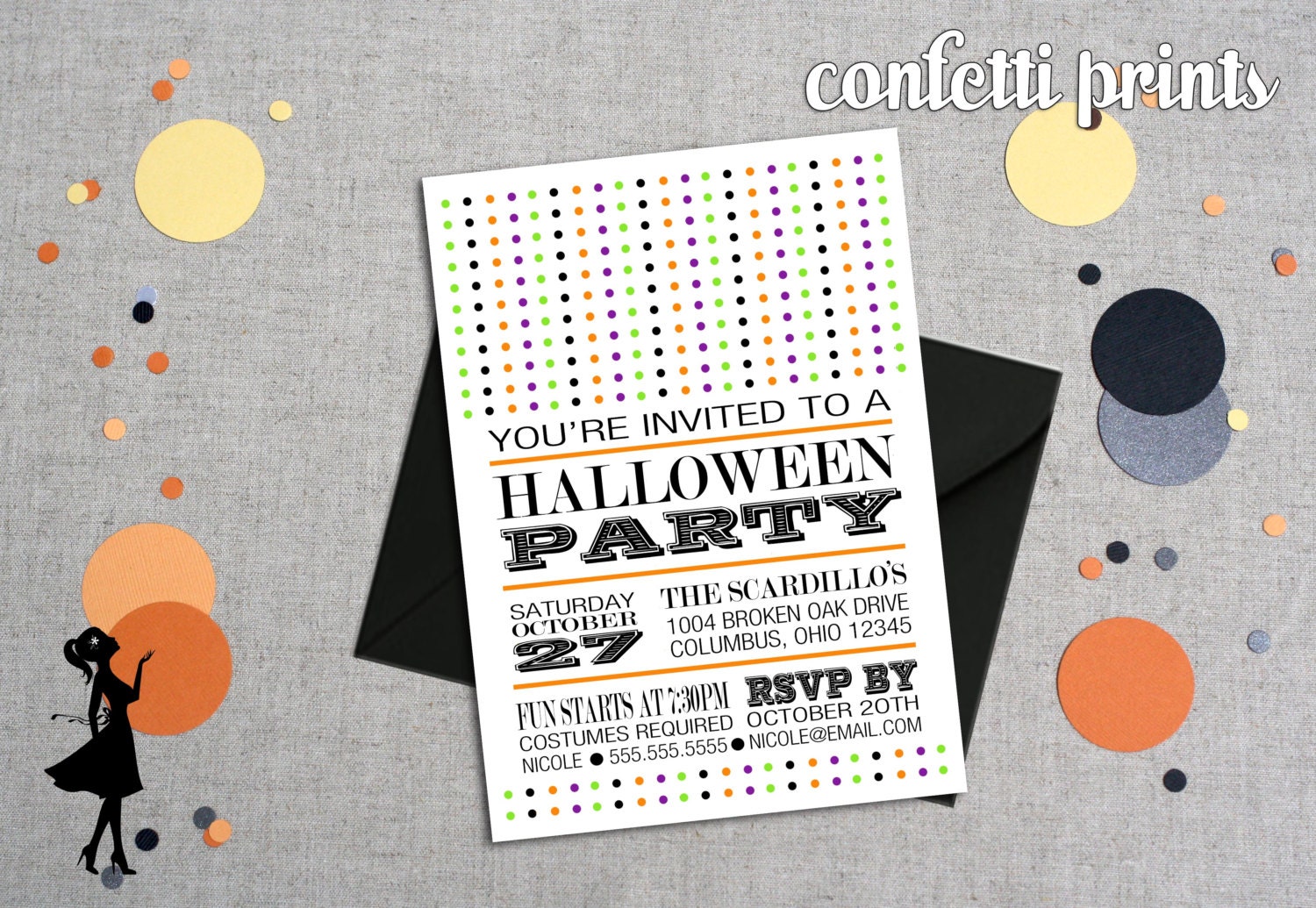 Halloween Party Invitation - MOD MONSTER MASH Printable Il_570xn