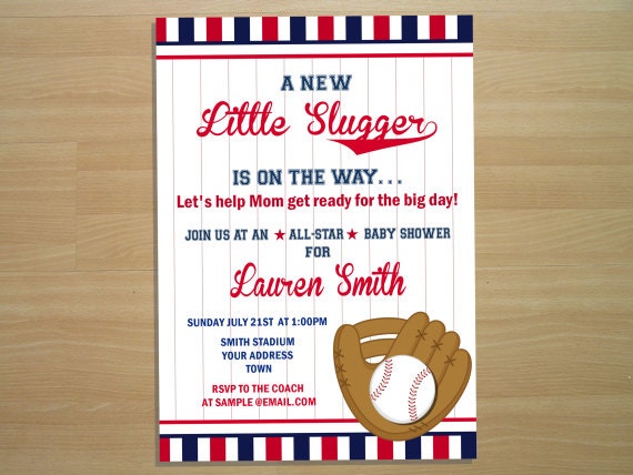 Baseball Baby Shower Invitation - Digital File (Printing Available)