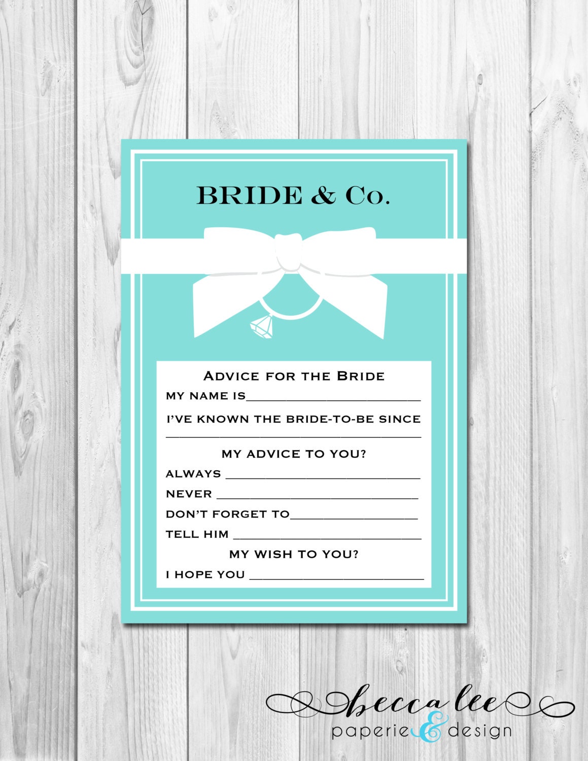 Advice for the Bride - Tiffany & Co Theme - Printable Il_570xn