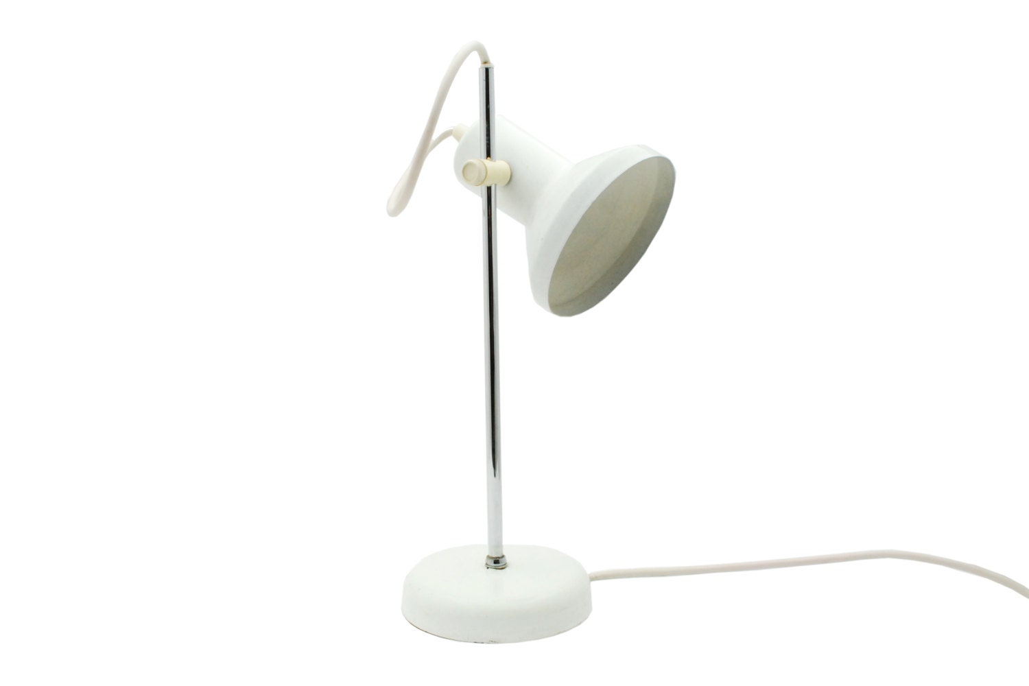 Mid Century Modern White Desk / Table Lamp - 1960's - Thrifters