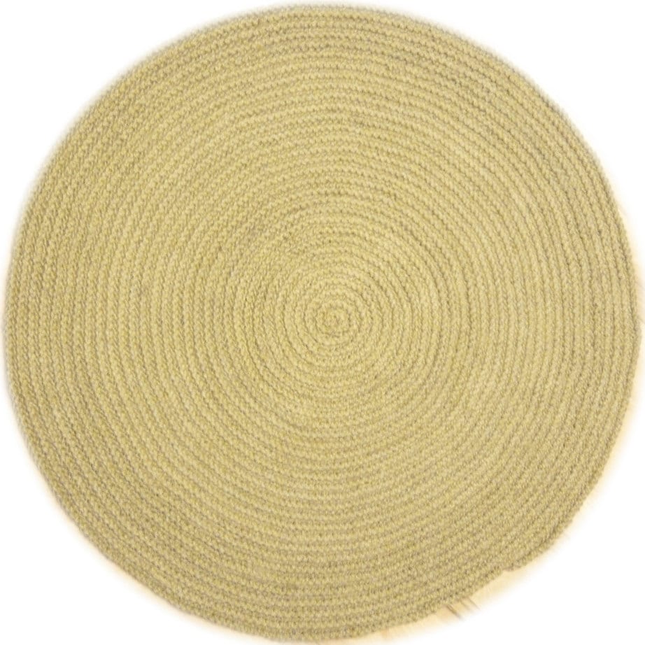 8ft Crochet Natural Jute Rug Braided Round Rug by GreatHome
