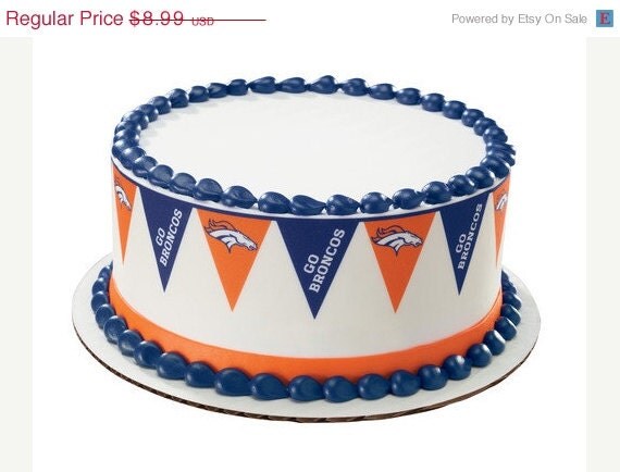 End of Year Sale NFL-PENNANT-BRONCOS- Borders Edible Image Cake Topper Il_570xn