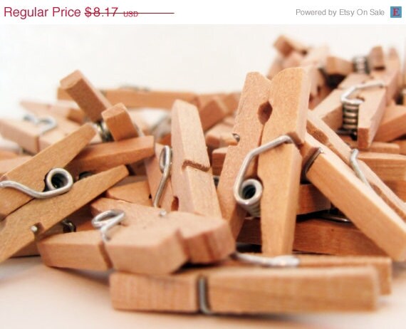 Cyber Week SALE 10% OFF 100 Mini Clothespins - all natural wood Il_570xn