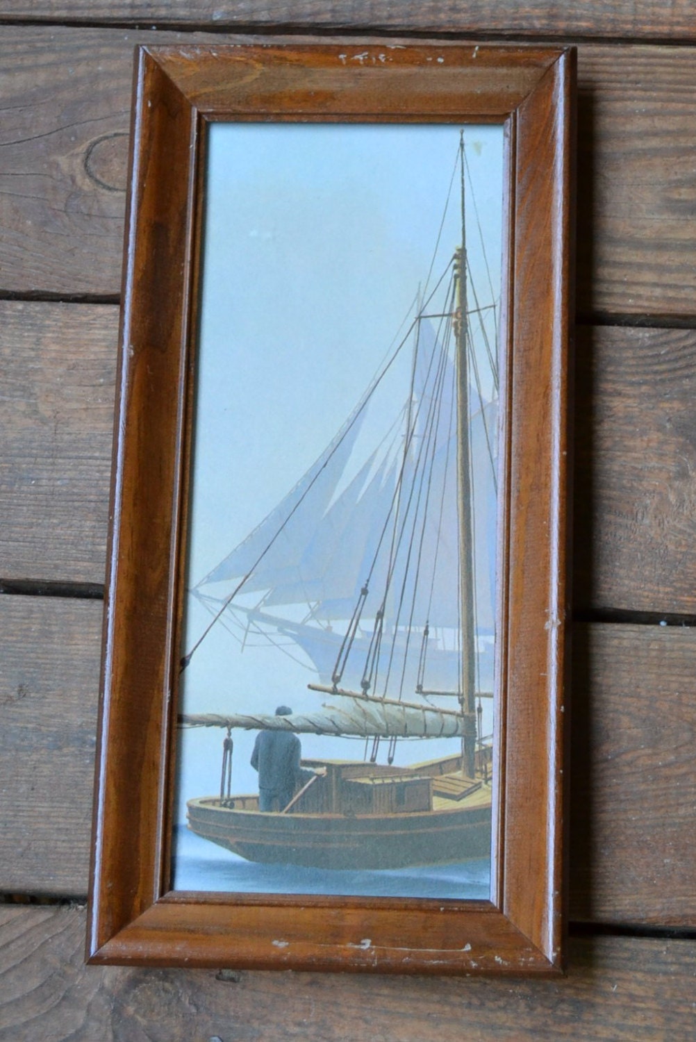 Vintage Framed Print Nautical Sailboat Vintage Art PanchosPorch - PanchosPorch