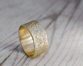 Women Wedding Ring, Wide 14K Gold Wedding Band. - InbarAlezraki
