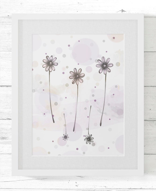 Romantic poster for house decoration - flowers design - LuckyPaperGoods