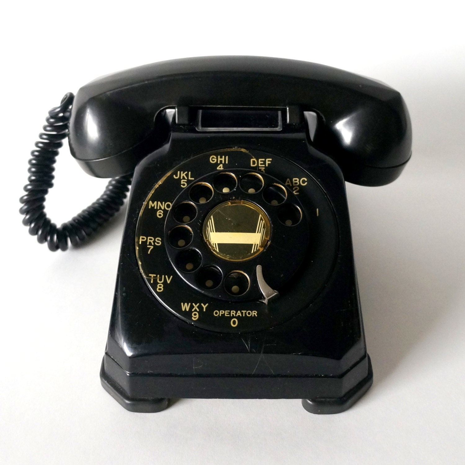 RESTORED 1960 Rotary Phone Vintage Black By VintagePoacher