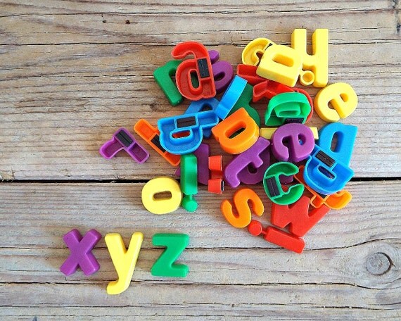 Items Similar To Magnetic Letters Vintage Kids Toy Abc Alphabet