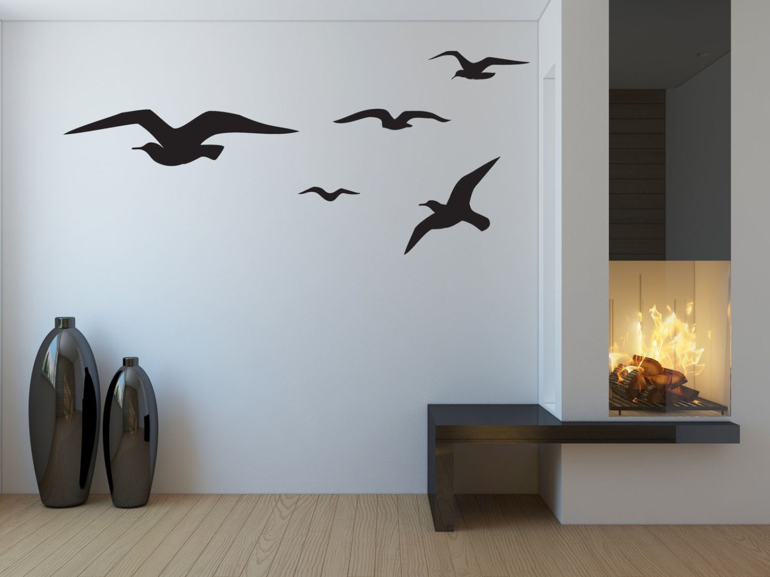Items similar to Seagull vinyl wall decal custom colors wall vinyl beach theme birds on Etsy