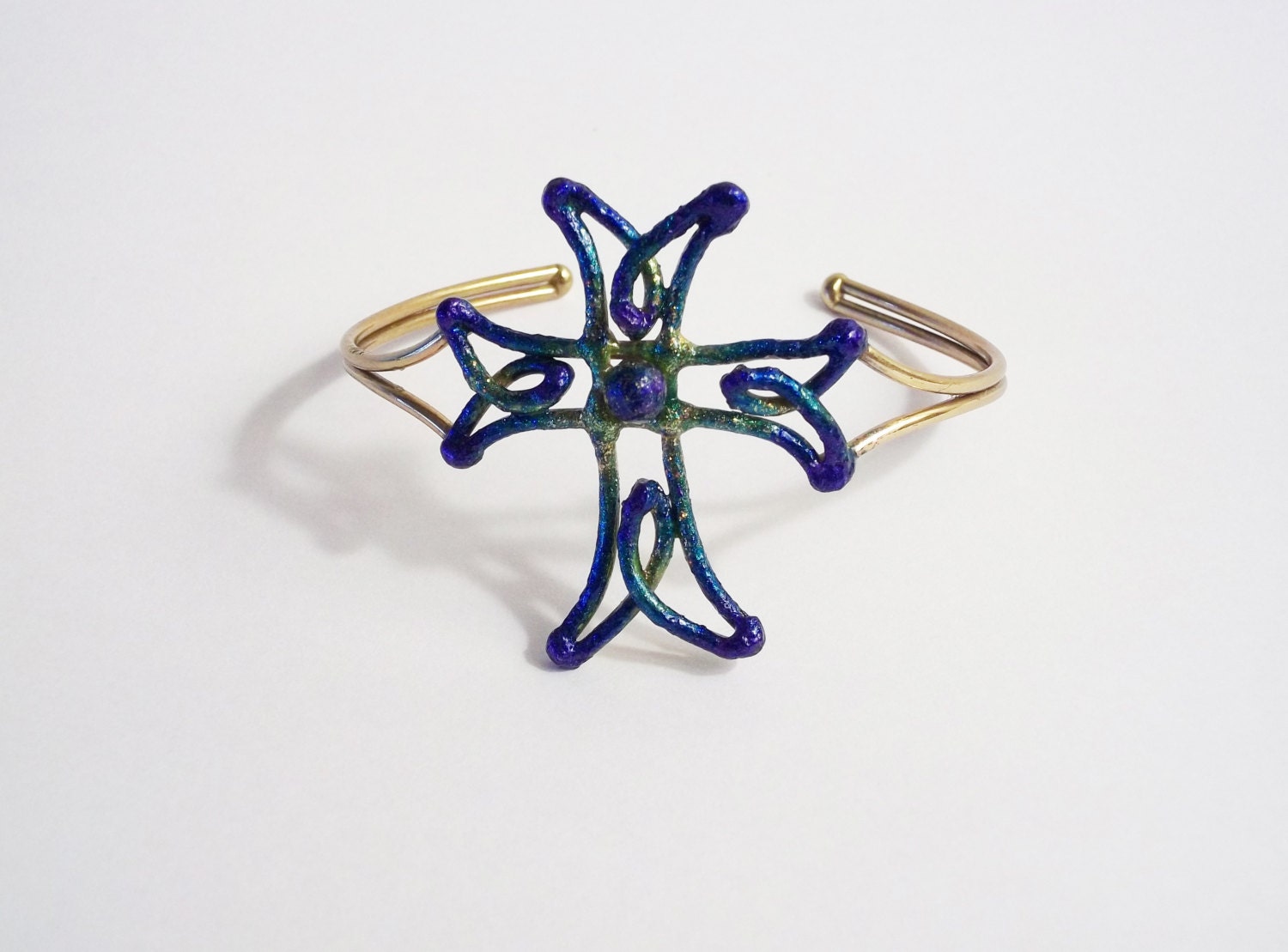 Blue and Green Celtic Cross Bracelet - WyckedPrettyThings